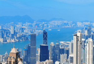 Victoria Harbor Aerial View With Hong Kong Skyline Urban Skyscrapers Day@3X